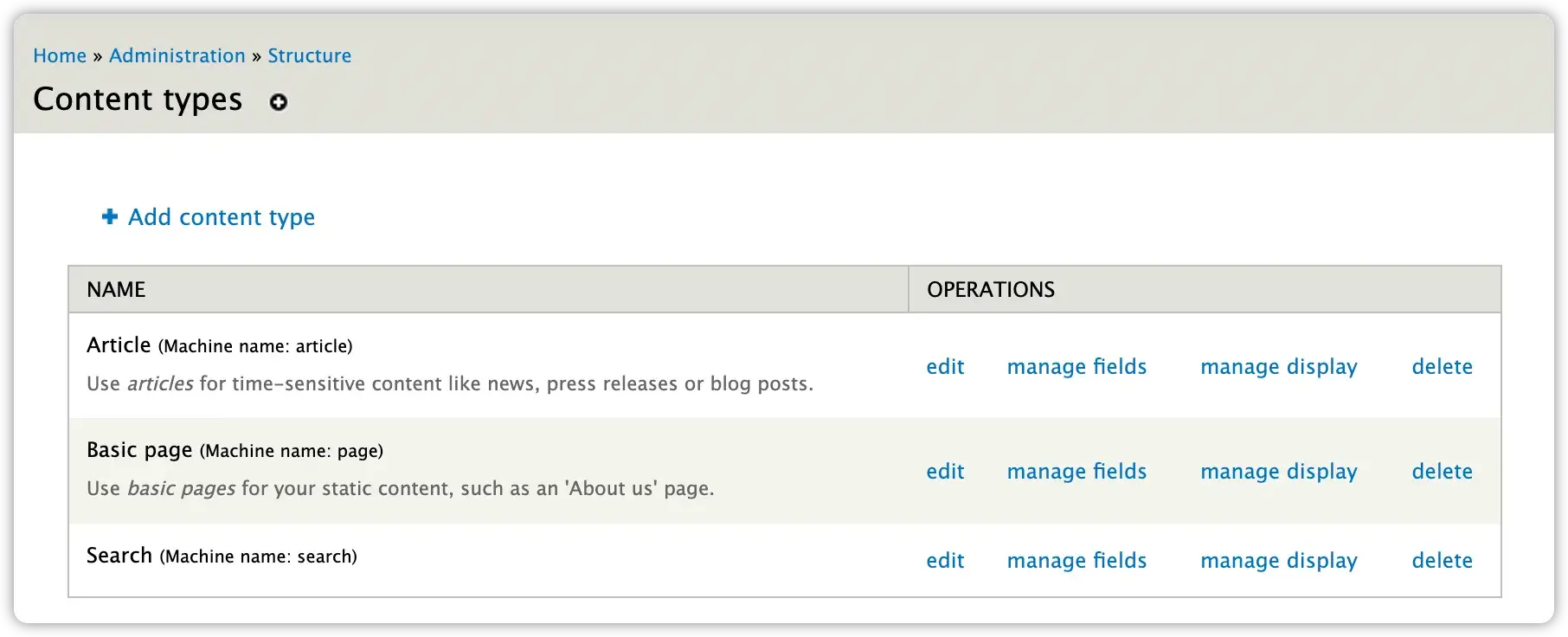 Drupal 7 Content Types