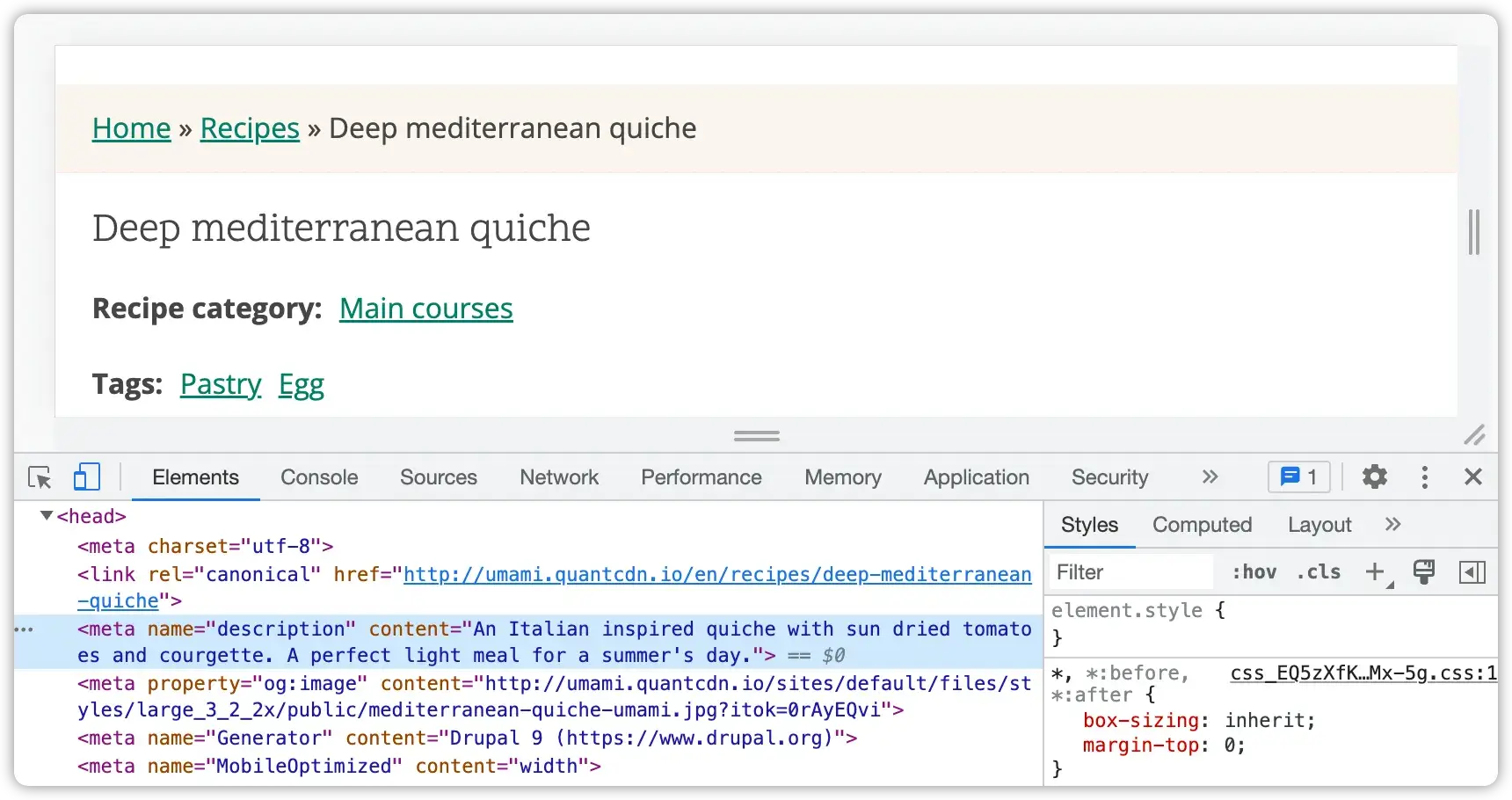 Quant Search Example Meta Description