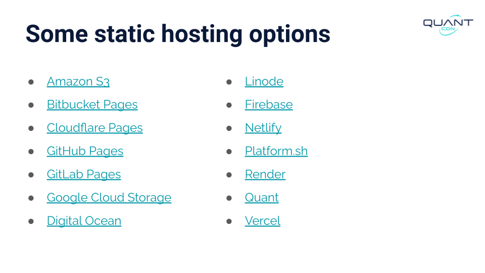 Stanford WebCamp 2023 talk by Kristen Pol - A survey of decoupled and static website solutions - slide 40