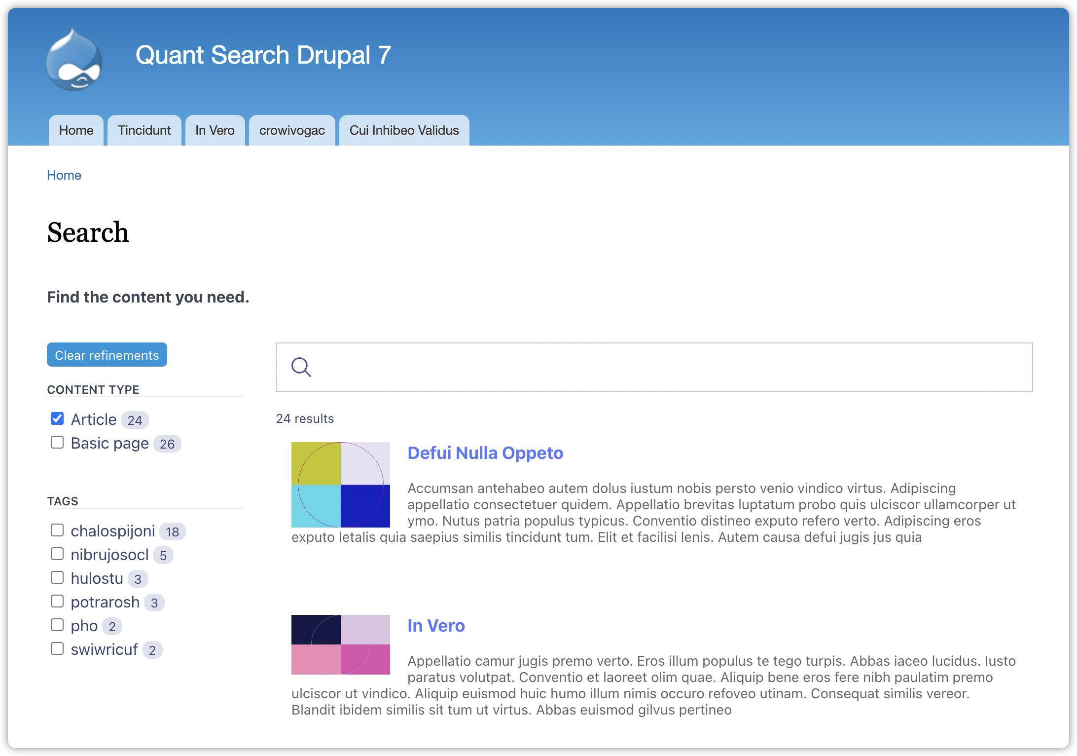 Drupal 7 Search Page Styled
