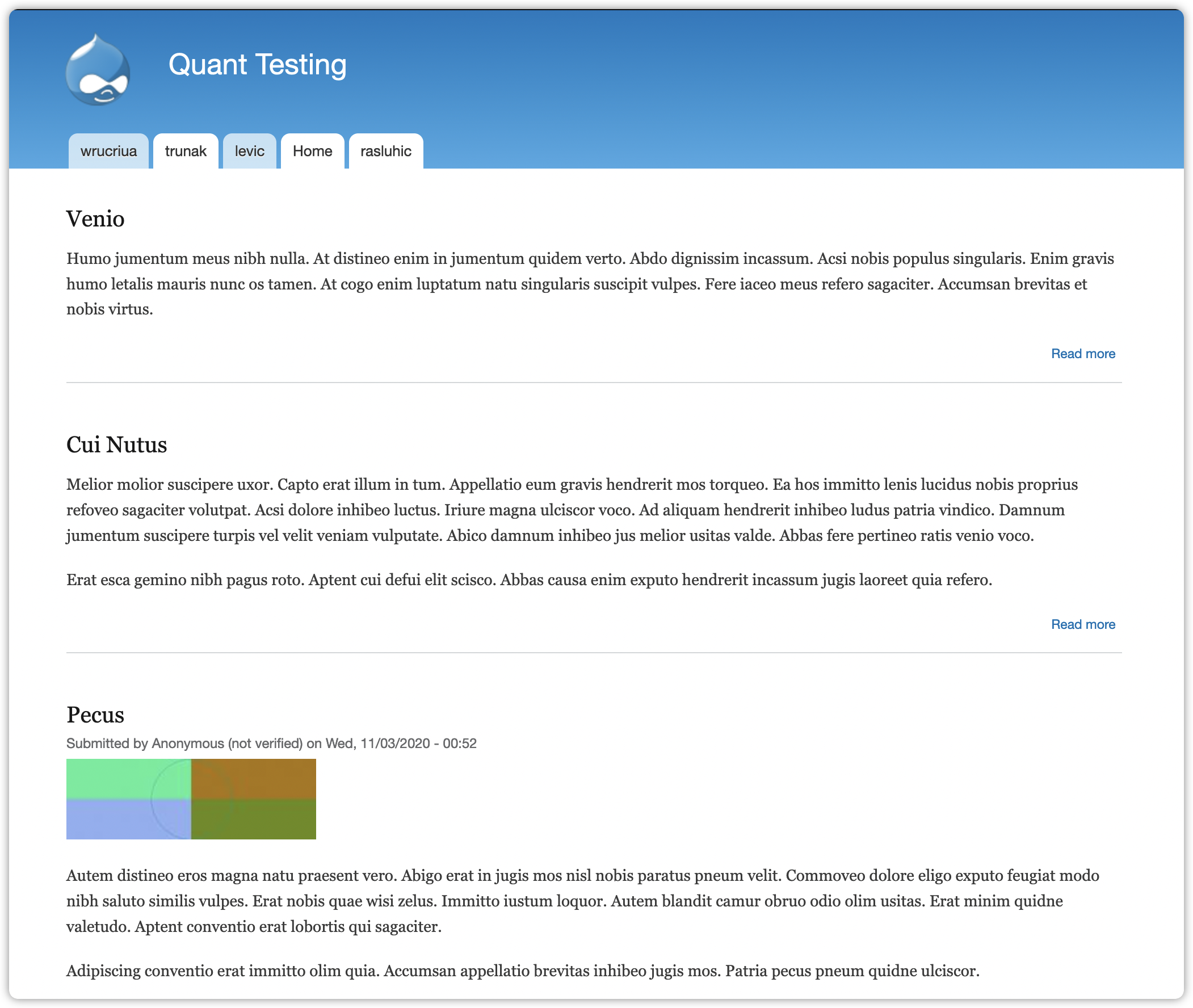 Quant Drupal 7 static site