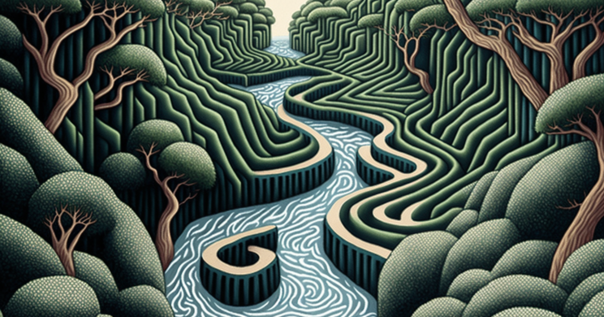 River flowing through maze v7