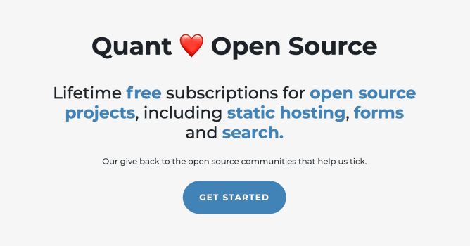 Quant free open source static hosting plan