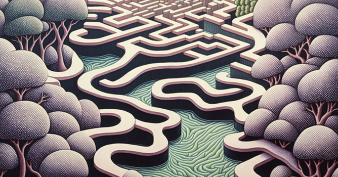 River flowing through maze v1