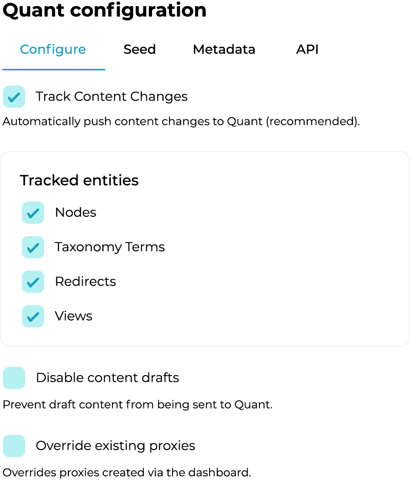 QuantCDN Drupal Module UI